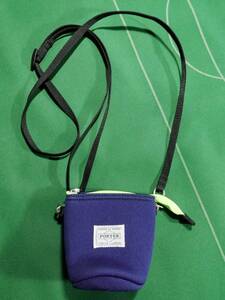 □ポーター B印YOSHIDA ネックストラップ付 350ｍl缶ホルダー ONE CAN SHOULDER POUCH 350ml ネイビー 美品!!!□