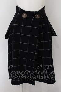 Vivienne Westwood / 格子チェックシャギーライディングスカート 1 ブラック×ホワイト O-24-10-13-062-sk-IG-ZY