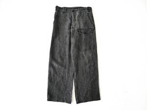 SPECIAL!! Armani Jeans Archive リネン ブラック 墨黒 バギー ミリタリー カナダ軍 カーゴ イタリア製 コットン Hemp Euro Vintage 90s00s