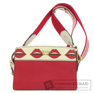 PRADA プラダ リップマーク ショルダーバッグ レザー レディース 中古