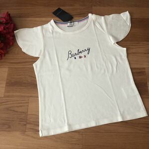 Burberry バーバリー 半袖 Tシャツ 130 白 ホワイト マリン風 フリル袖 新品未使用