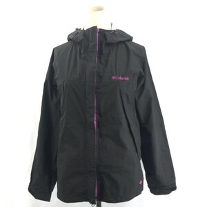 Columbia★収納袋付き/フーディーナイロンブルゾン【Mens size -M/黒】フルダブルジップ/防水/比翼仕立て/コロンビア◆BC294W