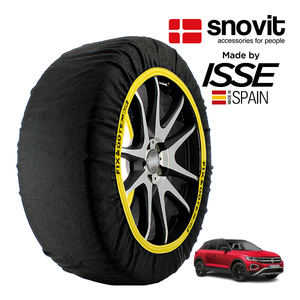 snovit正規品 ISSE製造 ワーゲン T-ロック TSI ブラックスタイル 3BA-A1DPC 215/50R18 18インチ フロント スノーソックス 布製 チェーン