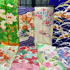 一右衛門No2854 振袖　8枚まとめ売り　 金駒刺繍　 金彩友禅　 刺繍　 京友禅　 正絹着物　大量まとめ売り