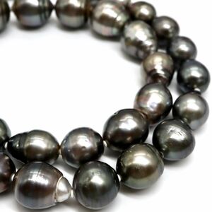 ◆南洋黒蝶真珠ネックレス◆S 約69.9g 約47.0cm 約8.0-13.5mm珠 pearl パール necklace EA0/EB0