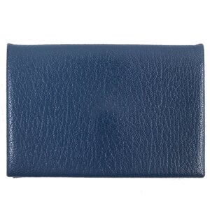 良品△HERMES エルメス CALVI CARD HOLDER カルヴィ ブルードプリュス シルバー金具 シェーブル 名刺入れ カードケース Y刻 仏製 メンズ