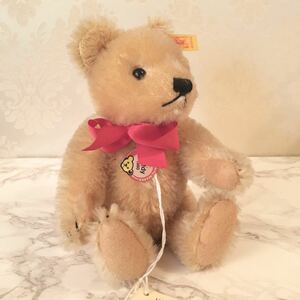 【シュタイフ】テディベアTeddybar blonde 18cm 1960 Genuine Mohair steiff