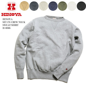 HINOYA SET-IN CREW NECK SWEAT SHIRT Black 36 ヒノヤ 中古・自宅保管品