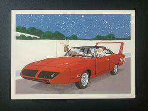 クリスマスカード　1970 Plymouth Superbird 同柄２枚セット