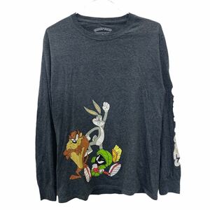 LOONEY TUNES ロングTシャツ Sサイズ ルーニーテューンズ キャラT ロングTシャツ チャコールグレー 古着卸 アメリカ仕入 t2207-3717