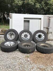 アルミホイール トレーラー用 バスダンプ 22.5ⅹ8.25 165 ヨコハマ295/80R22.5 153/150J ダンロップ 11R22.5 16PR 22.5×7.50 162 10穴 6本