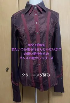 OZZ CROCE 赤黒ストライプ 長袖シャツ