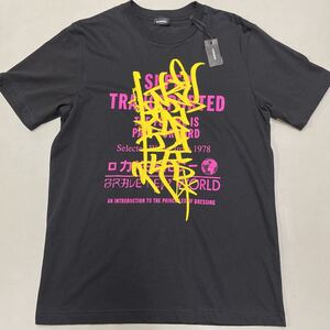 Diesel Tシャツ　未使用　メンズ　黒　ブラック　Sサイズ 半袖　ディーゼル　プリントTシャツ　SUPER TRANCE PORTED