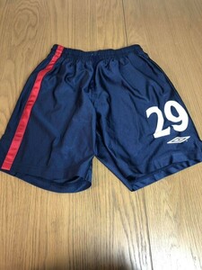 アンブロUMBRO 番号入り　サッカーパンツ 良デザイン　M 23-1119-10