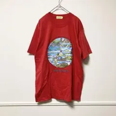 Tシャツ 半袖 プリント レッド 赤 カジュアル S シンプル 春夏 派手