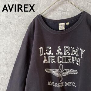 AVIREX U.S ARMY スウェットトレーナー　XLメンズ 黒　T2