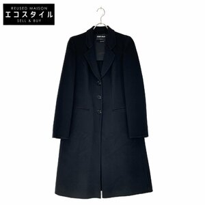 GIORGIO ARMANI ジョルジオアルマーニ ブラック カシミヤ100 チェスターコート ブラック 42 コート カシミア レディース 中古