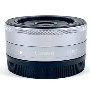 キヤノン Canon EF-M 22mm F2 STM シルバー 一眼カメラ用レンズ（オートフォーカス） 【中古】