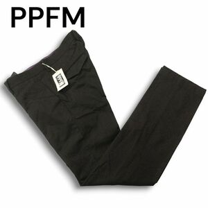 【新品 未使用】 PPFM ペイトンプレイス 通年 ラメ★ ストライプ スラックス パンツ Sz.L　メンズ 黒　A4B04072_8#R