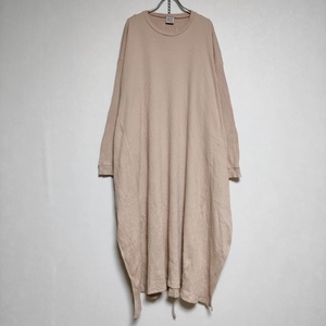 baserange Shaw Long Sleeve Kaftan リブラップ ワンピース ピンクベージュ ベースレンジ 4-0303M 227667