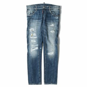 DSQUARED2 ディースクエアード ペイント ダメージ リペア 加工 ティディ バイカー デニムパンツ TIDY BIKER JEAN 16SS インディゴ 46