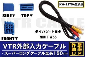 KW-1275A 同等品 VTR外部入力ケーブル トヨタ ダイハツ TOYOTA DAIHATSU NHDT-W55 対応 アダプター ビデオ接続コード 全長150cm カーナビ