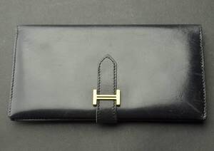 【HERMES】エルメス ベアン ボックスカーフ 財布 黒