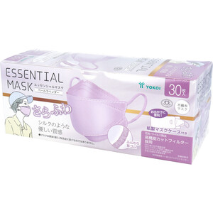 【まとめ買う】さらふわ ESSENTIAL MASK 不織布マスク ペールラベンダー FD30-LA 紙製マスクケース付き 30枚入×12個セット