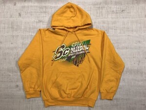 GILDAN製ボディ NATIONAL CHAMPION SPIRIT CELEBRATION オールド レトロ スポーツ アメカジ スウェット パーカー フーディー メンズ S 黄色