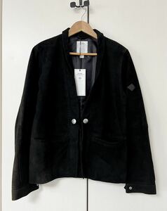 [CRIME] 19SS 定価64,800 SUEDE LEATHER CARDIGAN コンチョボタン スウェードレザーカーディガン S 羊革 ブラック C1K1-JK10 クライミー