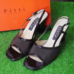 ★USED品 Pitti FEMININE【ピッティ フェミニン ストラップ サンダル サイズ:23・1/2 ダークブラウン系色 4721】