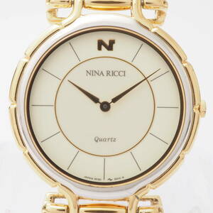 ニナリッチ 5P30-6190 R1 NINA RICCI QUARTZ SS クォーツ コンビ アイボリー文字盤 ボーイズ 男女兼用 腕時計 フェイス[060279-BD6