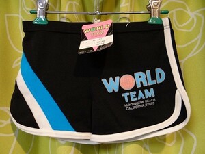 新品 70年代 ビンテージ 日本製 ニッキー WORLD TEAM スイムウエア 水着 ショートパンツ サーフパンツ オールドサーフ 150cm レトロ 当時物