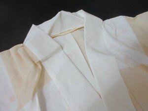 1円 良品 正絹 長襦袢 縮緬 式典 和装 和服 正月 市松 桔梗 草花 花柄 おしゃれ 袷 身丈112cm 裄63cm【夢職】★★★