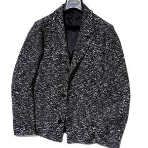 至高のランウェイモデル◎「EMPORIO ARMANI/エンポリオアルマーニ」TECHNO TAILORING 美しいメランジツイード テーラードジャケット 46 M