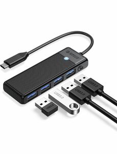 USB3.0 ハブ Type-C 4ポート バスパワー コンパクト 軽量 5Gbps高速転送 usb hub 拡張iPad対応　15cm