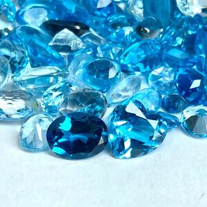 1円〜!!●天然ブルートパーズおまとめ102ct●n 約20.4g ルース 裸石 ジュエリー jewelry blue topaz w5C22