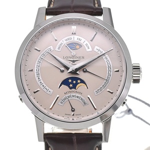 ロンジン LONGINES L4.828.4 クラシック 1832 ムーンフェイズ レトログラード 裏スケ 自動巻き メンズ 極美品 箱・保証書付き R#135424