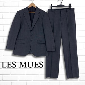 ◆美品◆ LES MUES レミュー AOKI 青木 セットアップ スーツ グレー メンズ A4 ◆送料無料 通勤 ビジネス フォーマル◆ 2185A