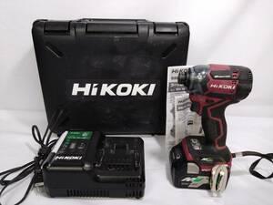 館◎K1 HiKOKI/ハイコーキ 36Vコードレス インパクトドライバ フレアレッド WH36DC(2XPRS)BSL36A18B 電池1個 ケース 説明書付 工具 動作OK 