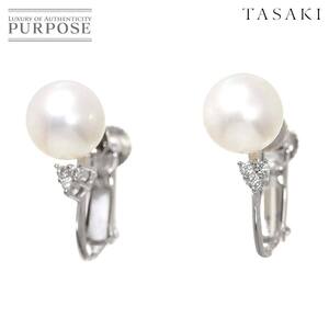 タサキ TASAKI アコヤ真珠 7.0mm ダイヤ イヤリング K18 WG 750 パール 田崎真珠 Akoya Pearl Earrings Clip on 90248335