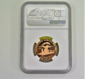 B 未開封品☆NGC 1981FM SURINAME G200G REVOLUTION ANNIVERSARY 200ゴールド K12 7.1g スリナム共和国 外国金貨 コイン お金 送料無料