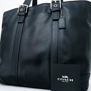 1円■未使用級■最高級ライン■型崩れ無し■最高級レザー■COACH コーチ トートバッグ ビジネス ブリーフケース 大容量 A4 メンズ ブラック