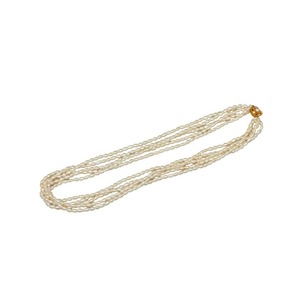 淡水パール 5連ネックレス ネックレス ホワイト ゴールド 真珠 レディース 新品未使用