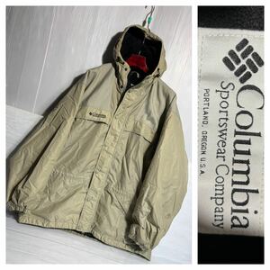 COLUMBIA SPORTSWEAR COMPANY コロンビア　ベージュ　異素材切替 裏地フリース マウンテンパーカー アウトドア フーディジャケット LL XL程