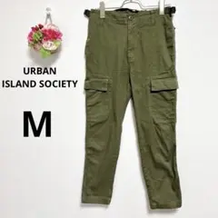 a4885 URBAN ISLAND SOCIETY カーゴパンツ カーキ　M