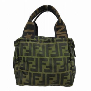 フェンディ FENDI ハンドバッグ ズッカ柄 ミニ鞄 手提げ ロゴ 茶 ブラウン 黒 ブラック 系 /FF 1009 レディース