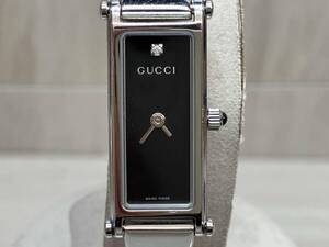 GUCCI 1500L 黒文字盤 クォーツ ケースサイズ 1.1cm ベルト長さ 14cm 全体小傷あり