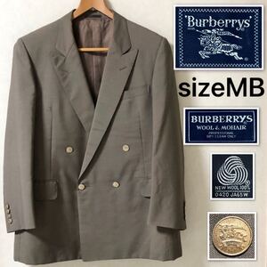 ■美品■ウール&モヘア■Burberrys バーバリー　ダブルジャケット size170AB5(サイズM相当) 金属ボタン　チャコールブラウン　メンズ