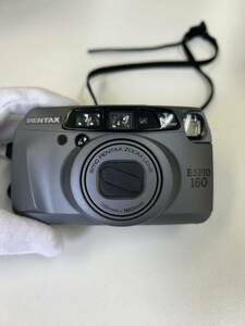 【1】カメラ　コンパクトフィルムカメラ ペンタックス　PENTAX　グレー　美品　中古　ESPIO160　ケース付き 